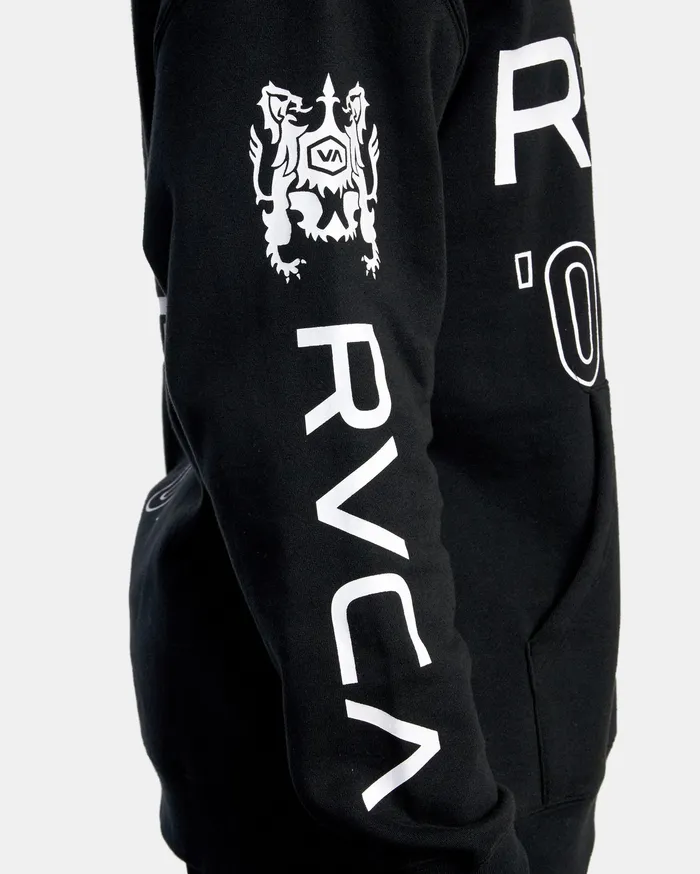 RVCA Mens Jackets Va Sport All Brand Sport Workout Hoodie Black Multi Bml