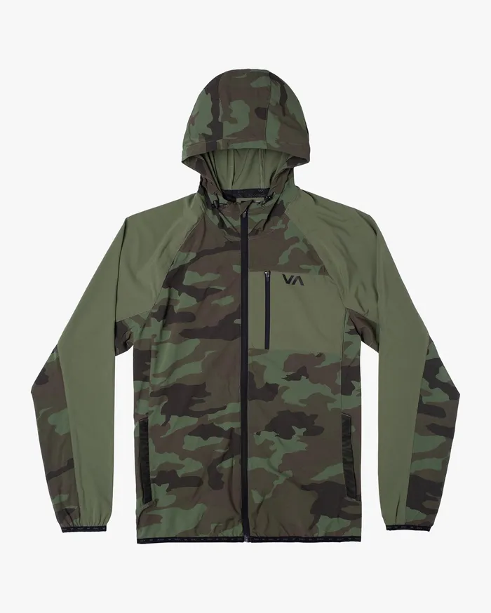 RVCA Mens Jackets Yogger Track Jacket Green Camo Ii Gnr6