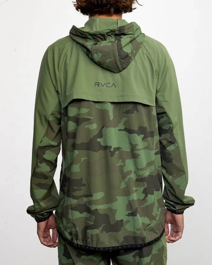 RVCA Mens Jackets Yogger Track Jacket Green Camo Ii Gnr6