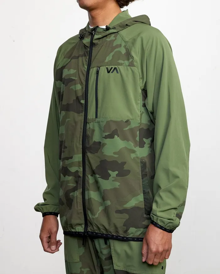 RVCA Mens Jackets Yogger Track Jacket Green Camo Ii Gnr6