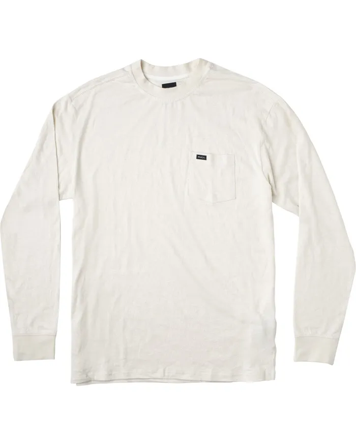 RVCA Mens Knit Harmonia Hemp Long Sleeve Tee Natural Nat