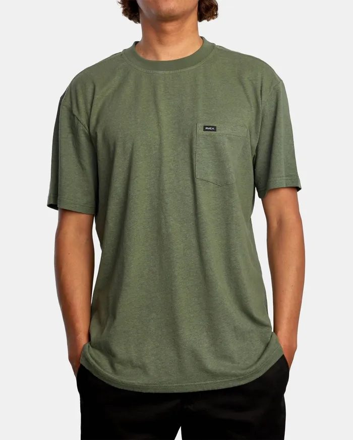 RVCA Mens Knit Harmonia Hemp Short Sleeve Tee Cactus Cac