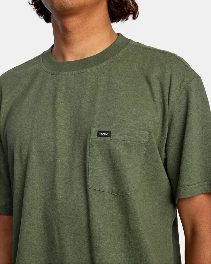 RVCA Mens Knit Harmonia Hemp Short Sleeve Tee Cactus Cac