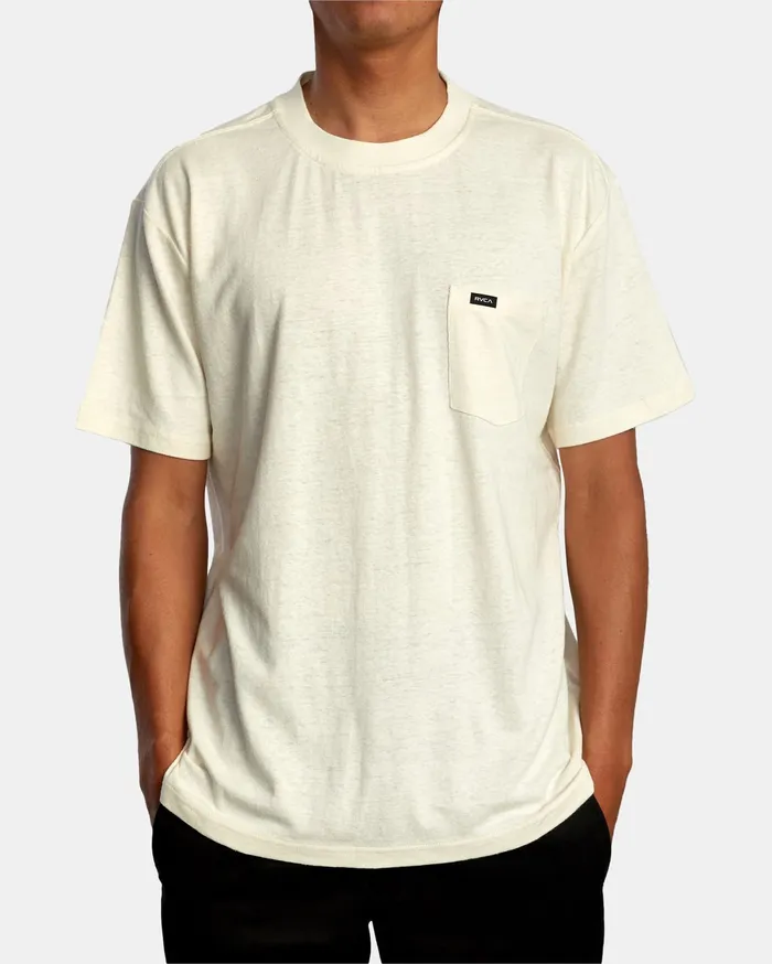 RVCA Mens Knit Harmonia Hemp Short Sleeve Tee Natural Nat