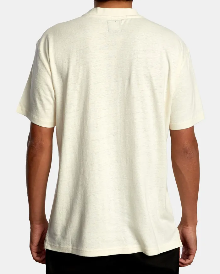 RVCA Mens Knit Harmonia Hemp Short Sleeve Tee Natural Nat