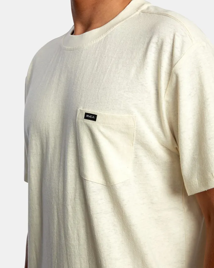 RVCA Mens Knit Harmonia Hemp Short Sleeve Tee Natural Nat