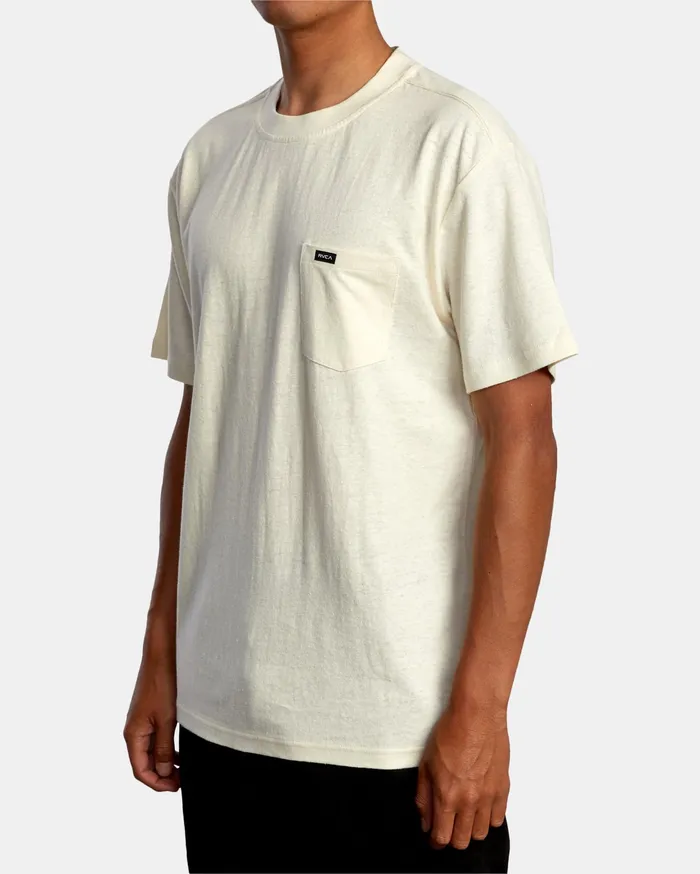 RVCA Mens Knit Harmonia Hemp Short Sleeve Tee Natural Nat