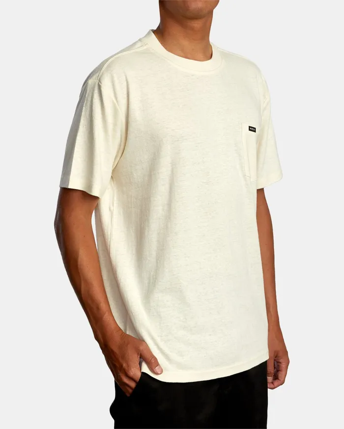 RVCA Mens Knit Harmonia Hemp Short Sleeve Tee Natural Nat