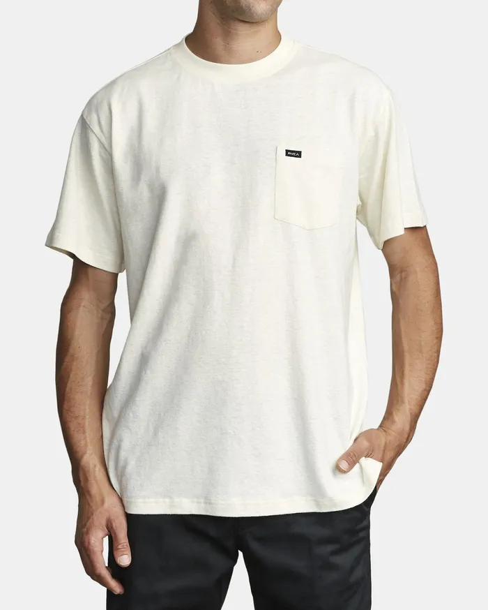 RVCA Mens Knit Harmonia Hemp Short Sleeve Tee Natural Nat