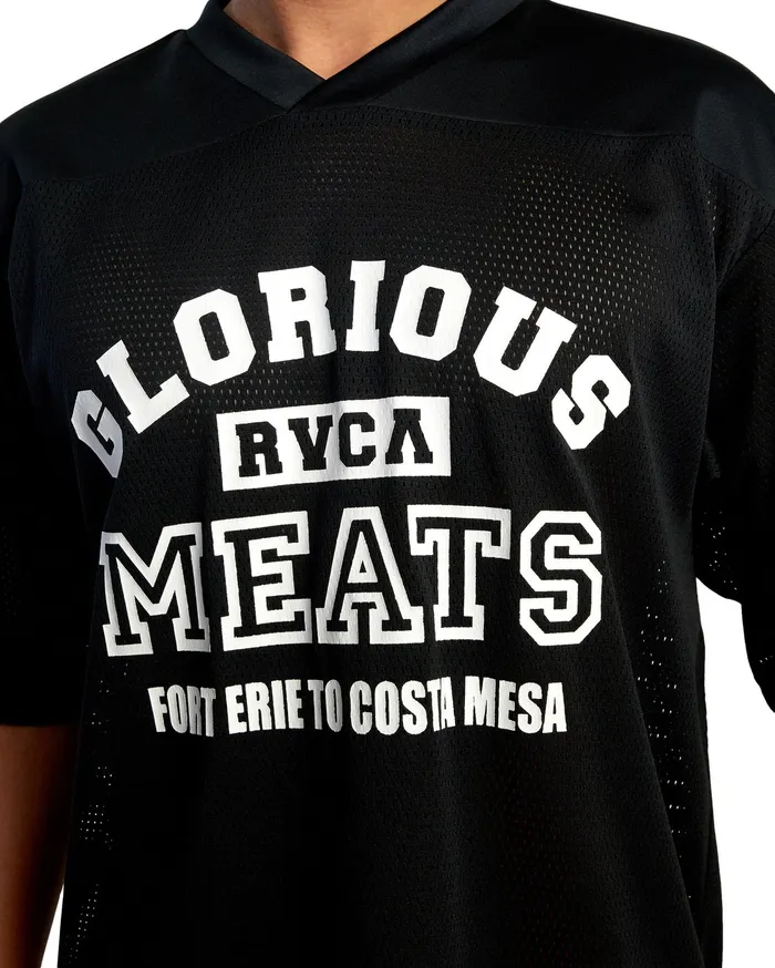 RVCA Mens Knit Matty Matheson Practice Short Sleeve Jersey Black Blk