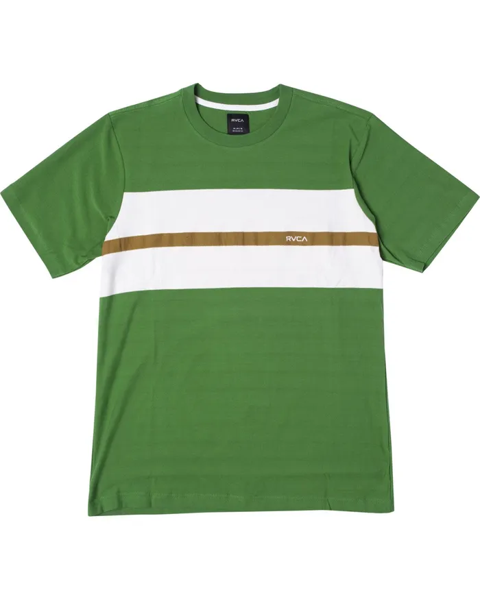 RVCA Mens Knit Va Casuals Stripe Short Sleeve Tee Kelly Green Kgr