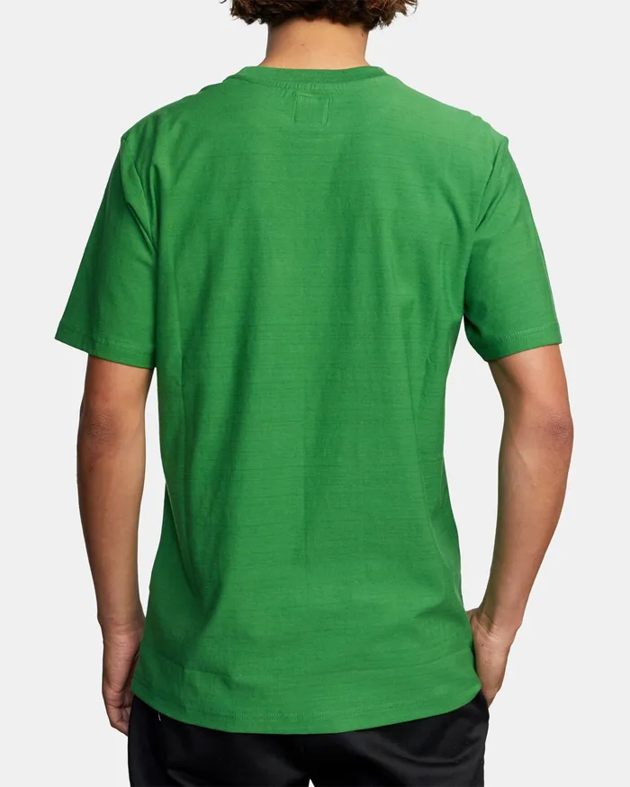 RVCA Mens Knit Va Casuals Stripe Short Sleeve Tee Kelly Green Kgr
