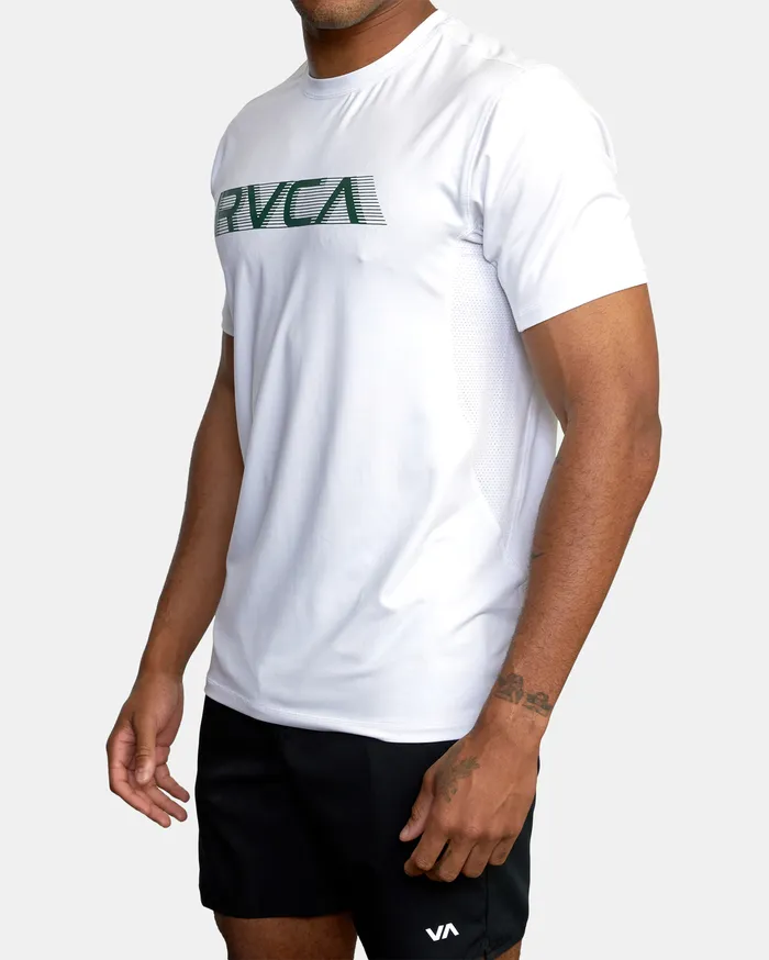 RVCA Mens Knit Va Sport Sport Vent Big Rvca Speed Performance Workout Shirt White Wht
