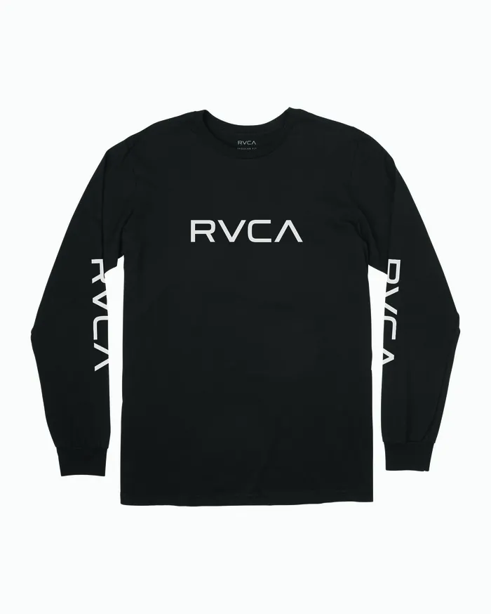 RVCA Mens Long Sleeves Big Rvca Long Sleeve Tee Black Blk