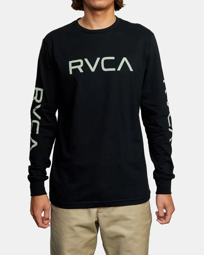 RVCA Mens Long Sleeves Big Rvca Long Sleeve Tee Black Blk