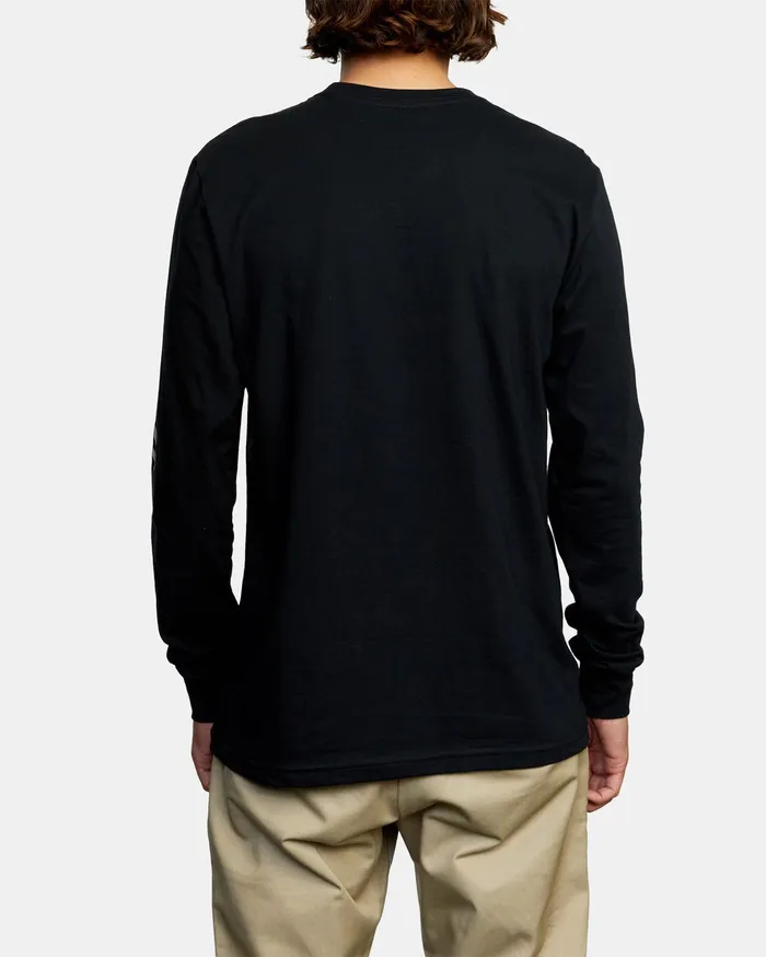RVCA Mens Long Sleeves Big Rvca Long Sleeve Tee Black Blk