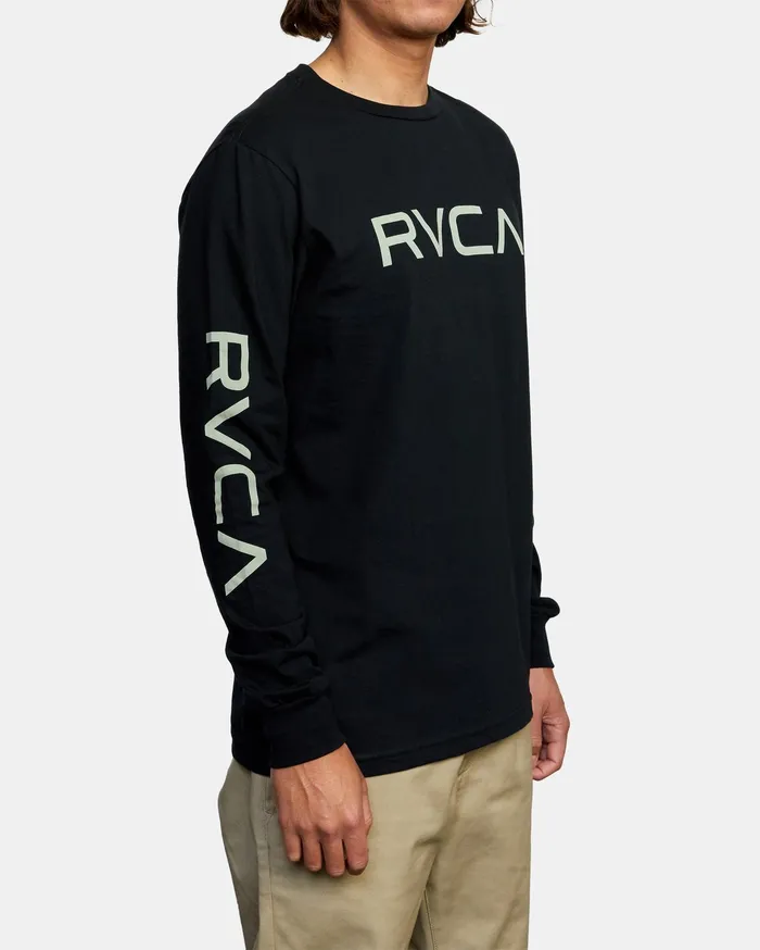 RVCA Mens Long Sleeves Big Rvca Long Sleeve Tee Black Blk