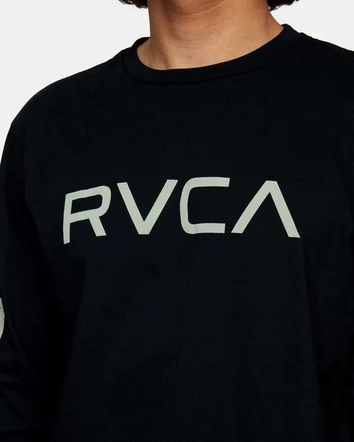 RVCA Mens Long Sleeves Big Rvca Long Sleeve Tee Black Blk