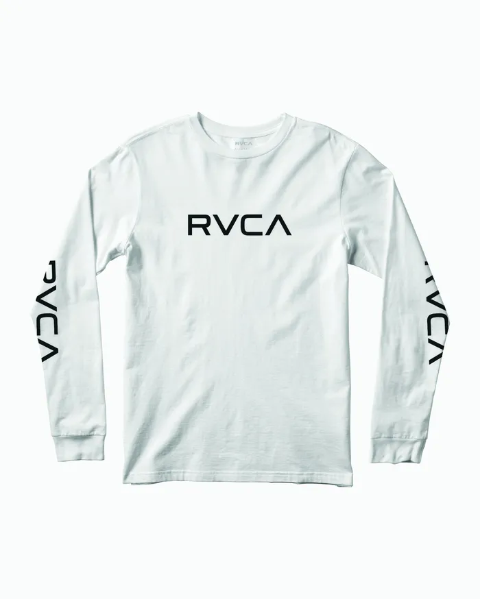 RVCA Mens Long Sleeves Big Rvca Long Sleeve Tee White Wht