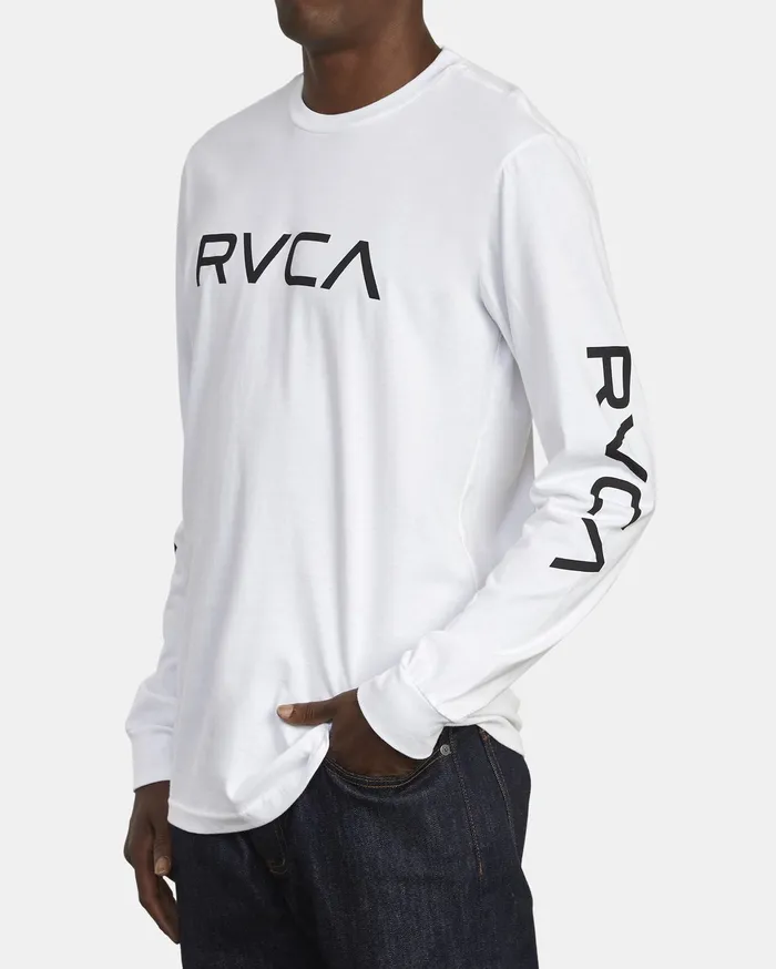 RVCA Mens Long Sleeves Big Rvca Long Sleeve Tee White Wht