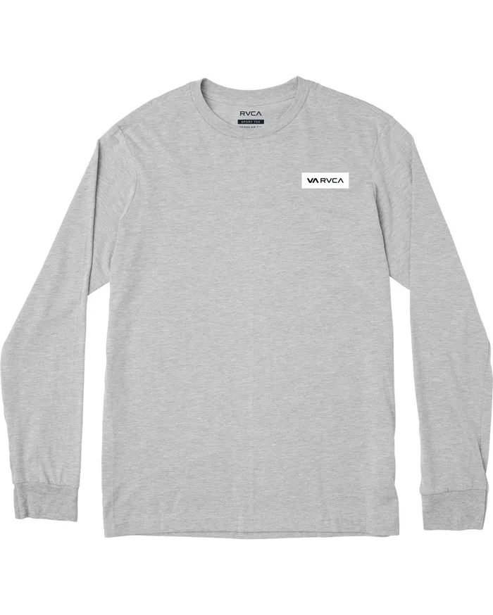 RVCA Mens Long Sleeves Icon Performance Long Sleeve Tee Heather Grey Hgr