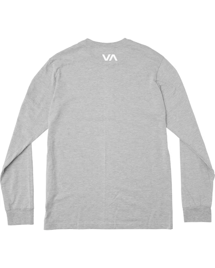 RVCA Mens Long Sleeves Icon Performance Long Sleeve Tee Heather Grey Hgr
