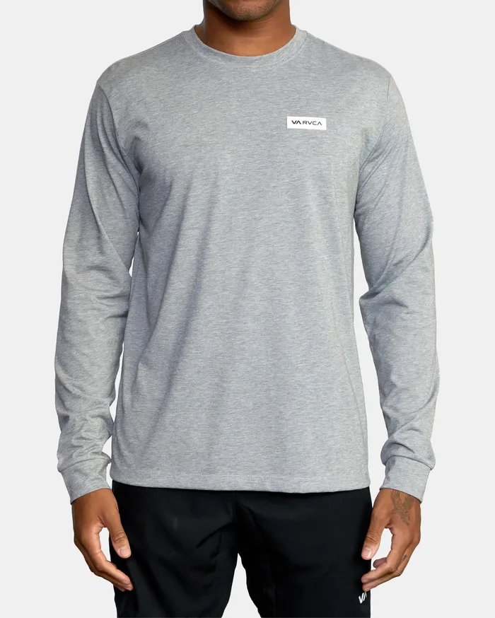 RVCA Mens Long Sleeves Icon Performance Long Sleeve Tee Heather Grey Hgr