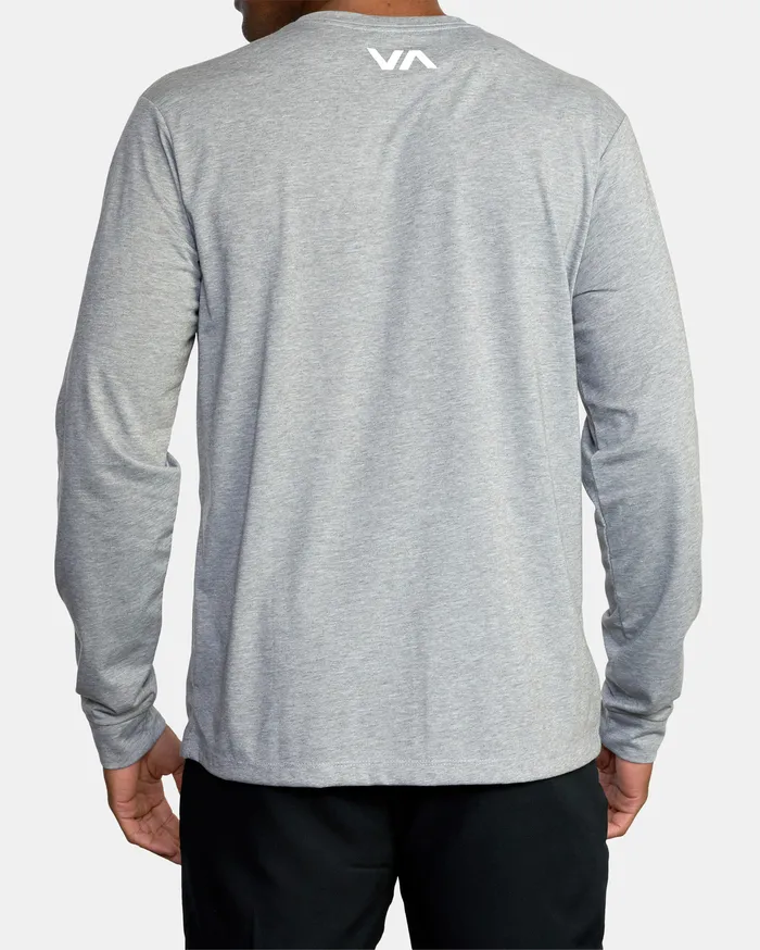 RVCA Mens Long Sleeves Icon Performance Long Sleeve Tee Heather Grey Hgr