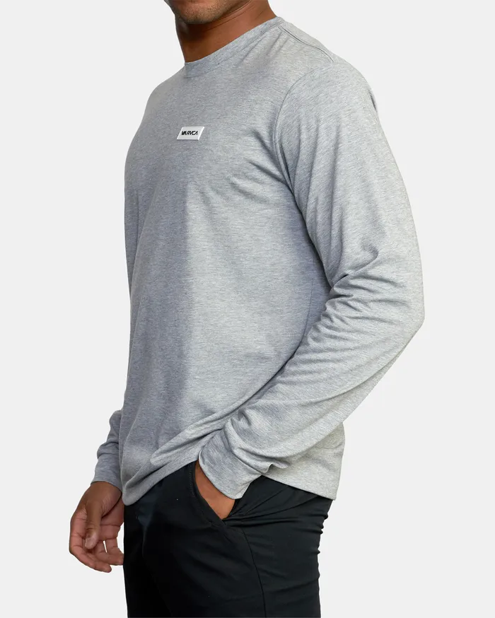 RVCA Mens Long Sleeves Icon Performance Long Sleeve Tee Heather Grey Hgr
