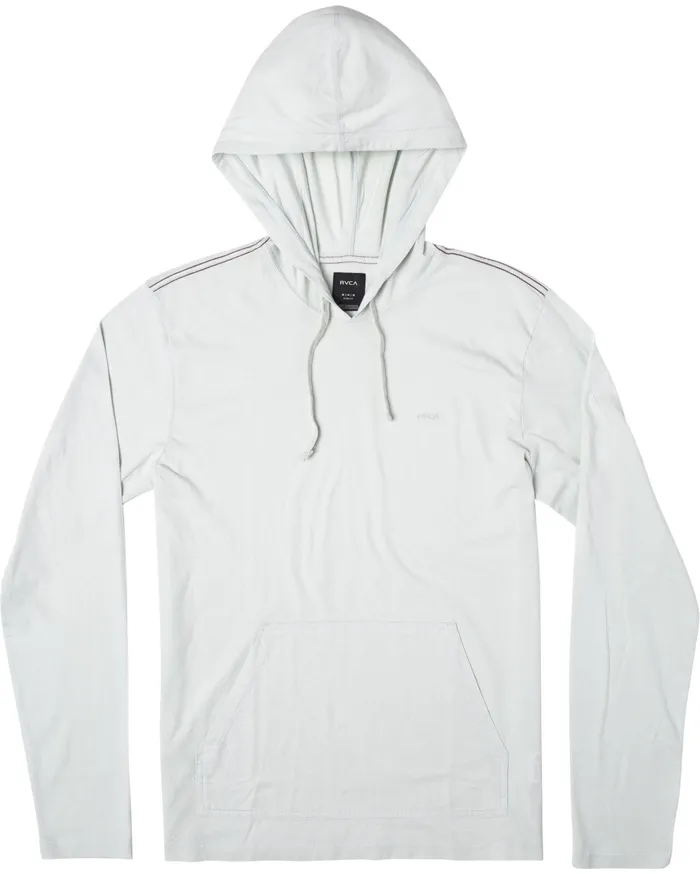 RVCA Mens Long Sleeves Ptc Pigment Hooded Long Sleeve Tee Green Tea Gnt