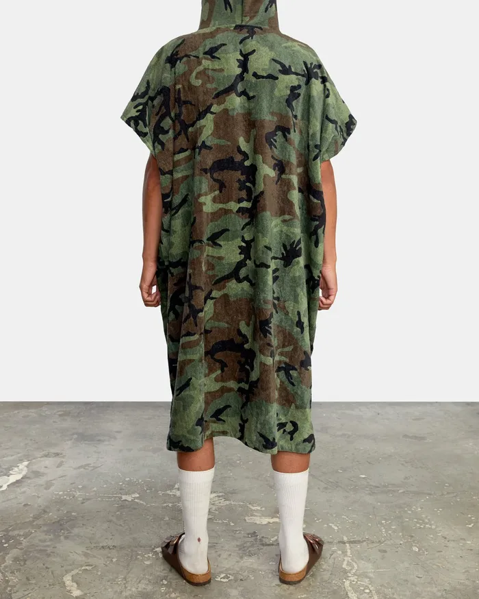 RVCA Mens Other Accessories All The Way Poncho Hooded Towel Woodland Camo Wcm Online