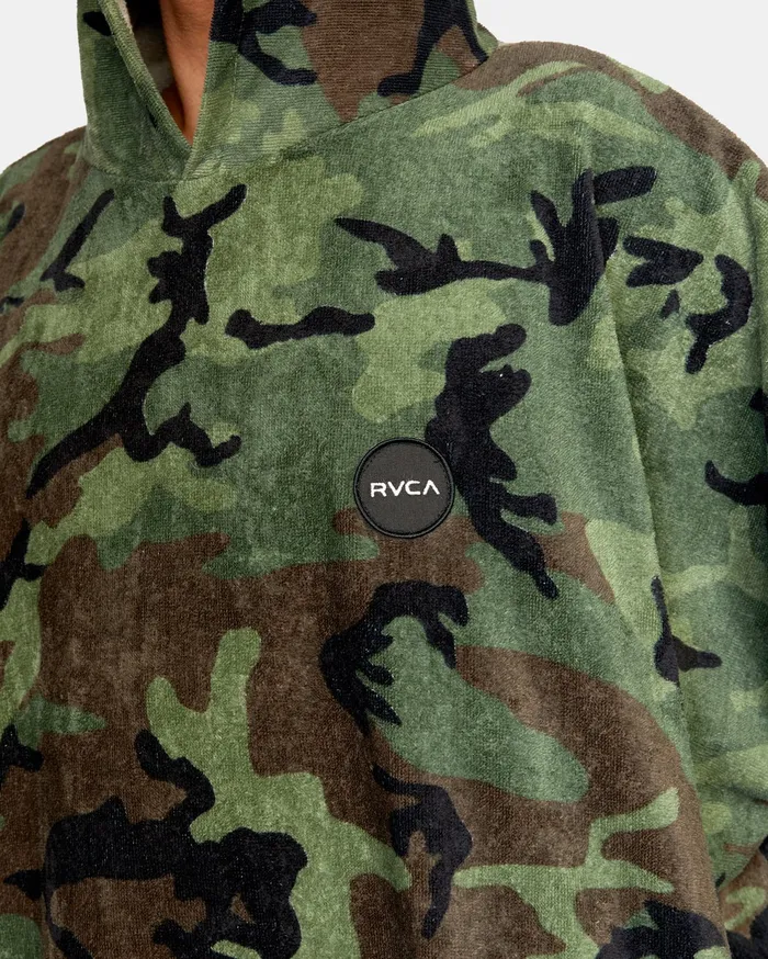 RVCA Mens Other Accessories All The Way Poncho Hooded Towel Woodland Camo Wcm Online