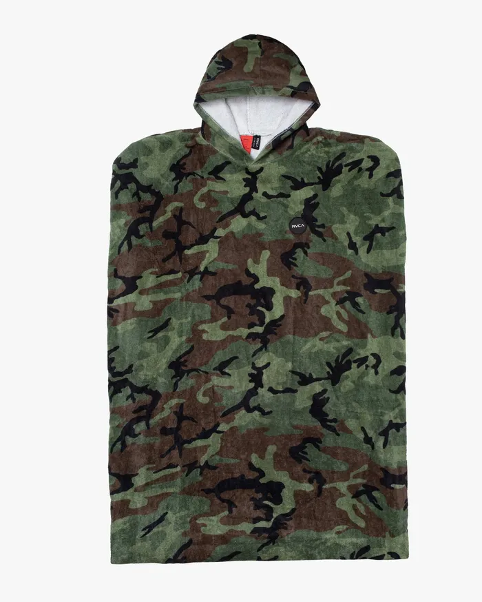 RVCA Mens Other Accessories All The Way Poncho Hooded Towel Woodland Camo Wcm Online