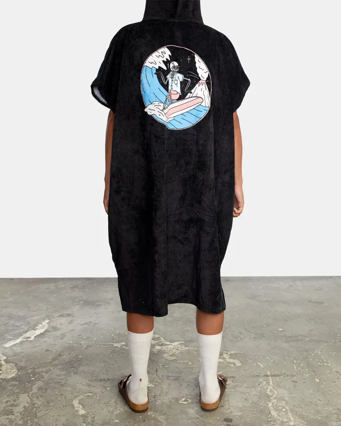 RVCA Mens Other Accessories Luke P Surf Poncho Changing Towel Black Blk Gift 4 You