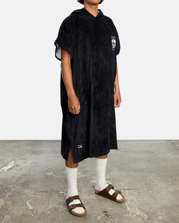 RVCA Mens Other Accessories Luke P Surf Poncho Changing Towel Black Blk Gift 4 You