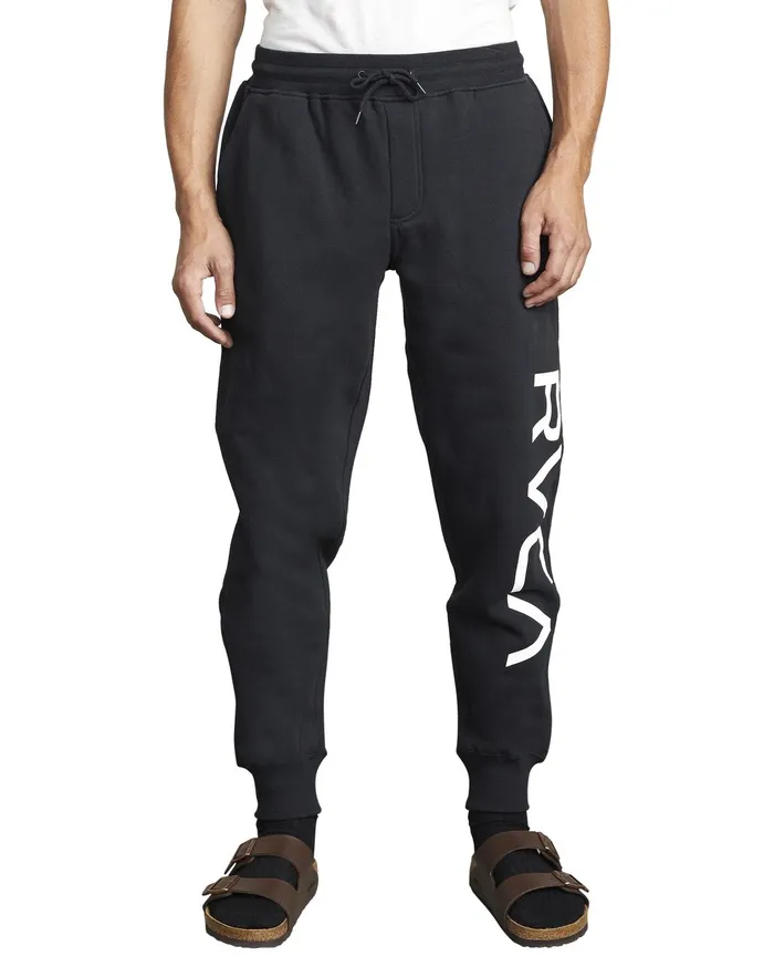 RVCA Mens Pants Big Rvca Sweatpant Black Blk Cheap On Sale