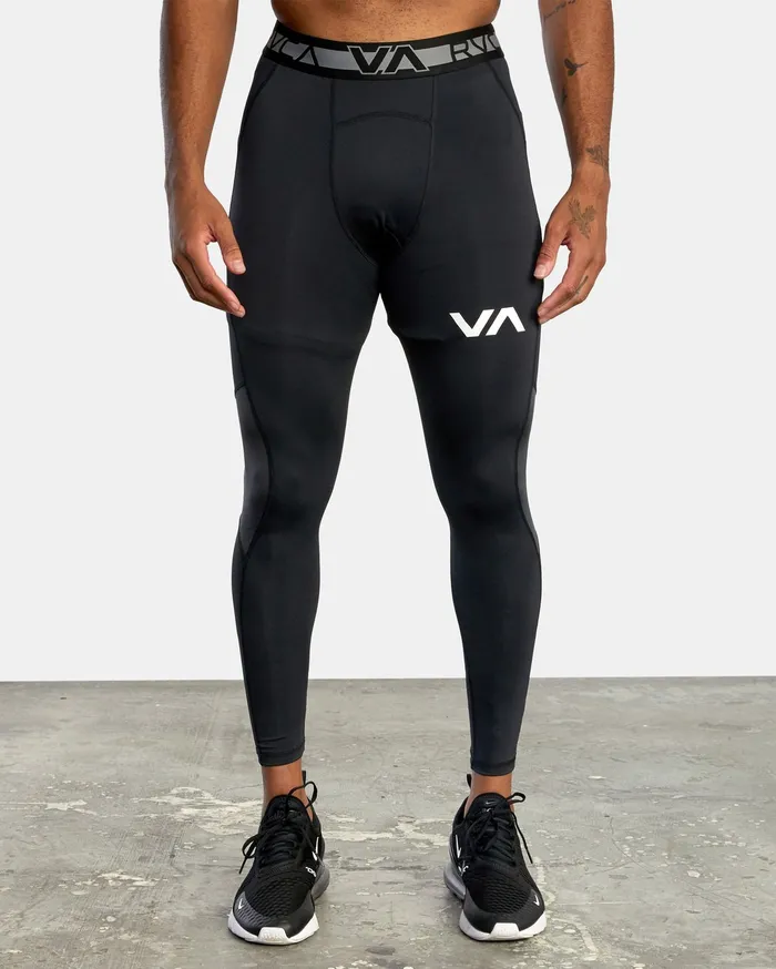 RVCA Mens Pants Compression Pant Black Blk Gift Ideas