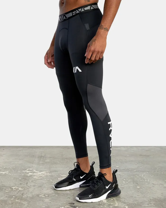 RVCA Mens Pants Compression Pant Black Blk Gift Ideas