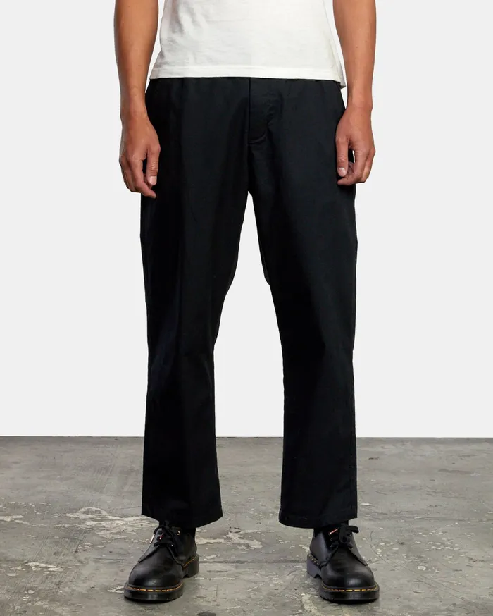 RVCA Mens Pants Curren Trouser Pant Black Blk Casaul