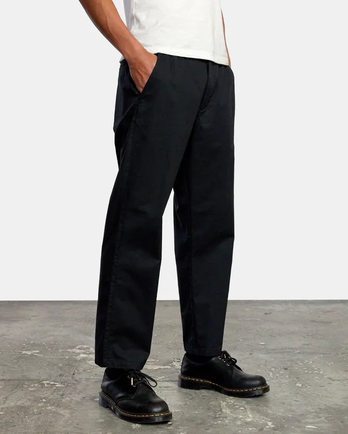 RVCA Mens Pants Curren Trouser Pant Black Blk Casaul