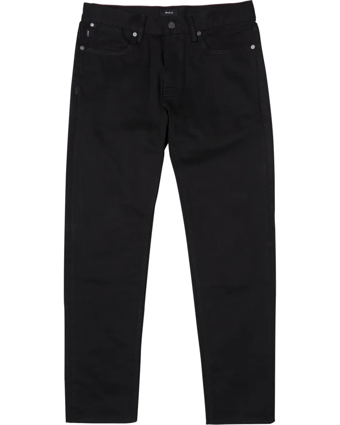 RVCA Mens Pants Daggers Slim Fit Denim Black Black Bbk Near Me