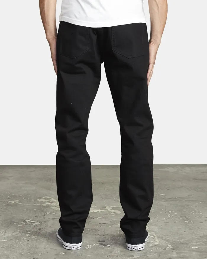 RVCA Mens Pants Daggers Slim Fit Denim Black Black Bbk Near Me