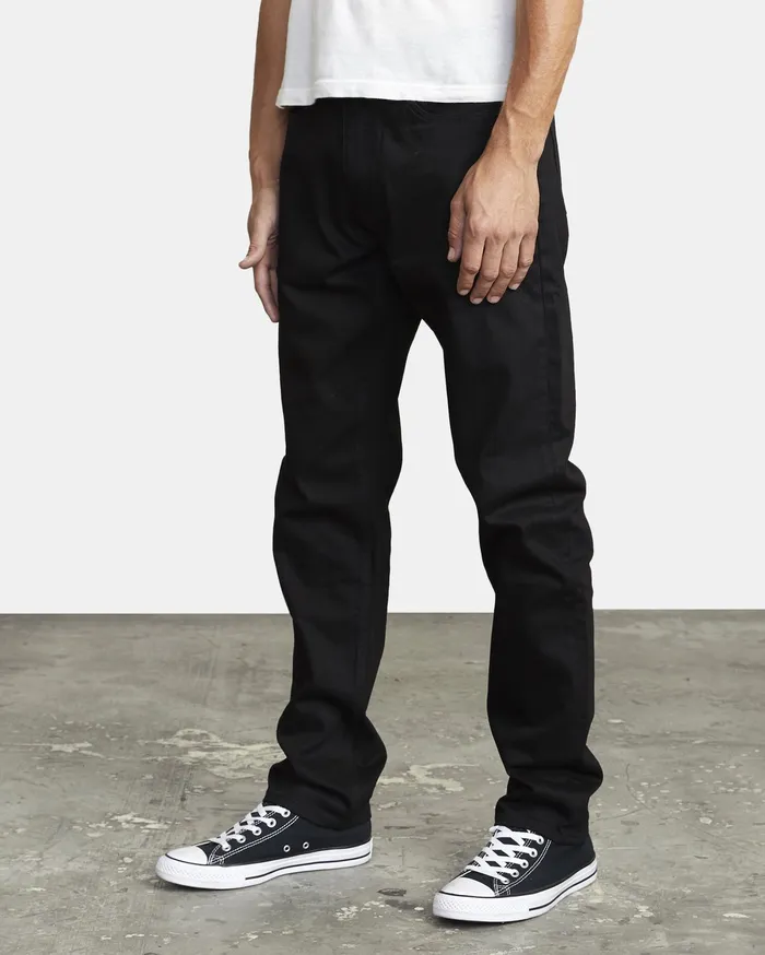 RVCA Mens Pants Daggers Slim Fit Denim Black Black Bbk Near Me