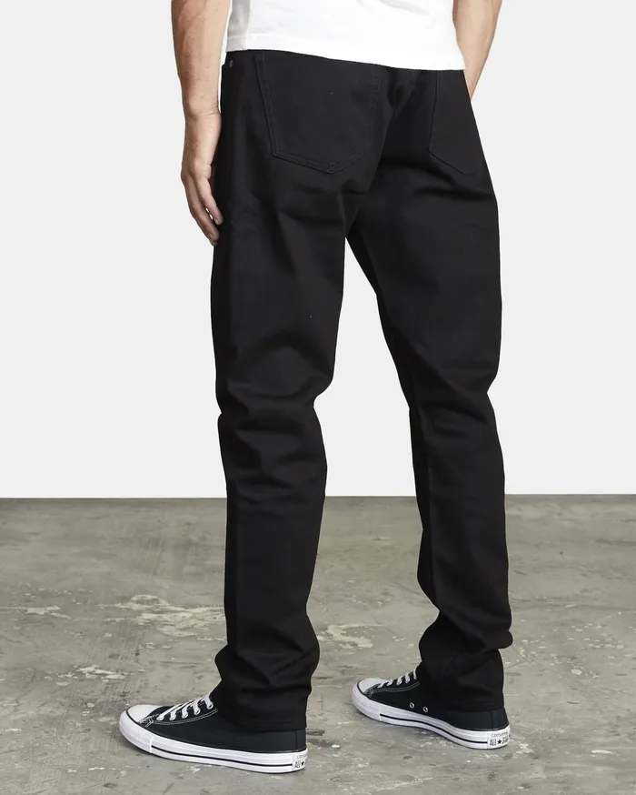 RVCA Mens Pants Daggers Slim Fit Denim Black Black Bbk Near Me