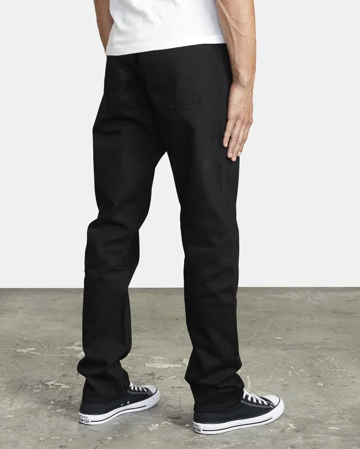 RVCA Mens Pants Daggers Slim Fit Denim Black Black Bbk Near Me