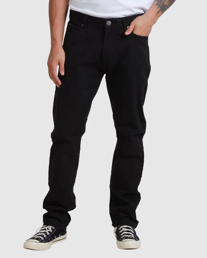 RVCA Mens Pants Daggers Slim Fit Twill Pant Black Blk Gift 4 You