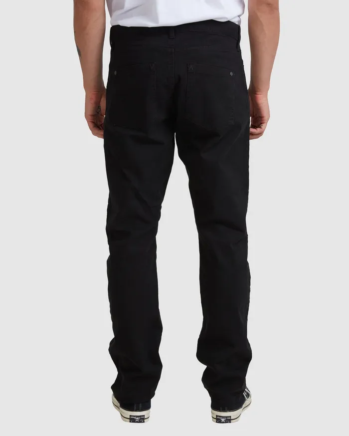 RVCA Mens Pants Daggers Slim Fit Twill Pant Black Blk Gift 4 You