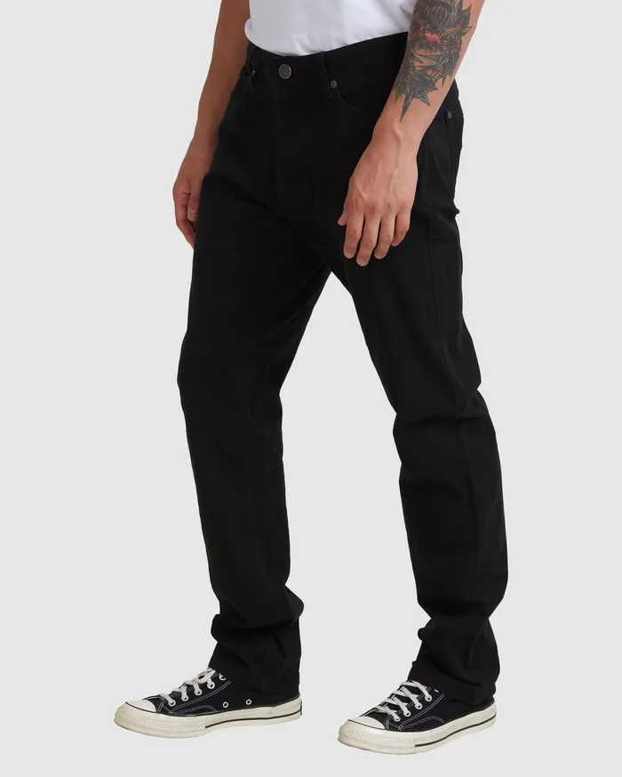 RVCA Mens Pants Daggers Slim Fit Twill Pant Black Blk Gift 4 You