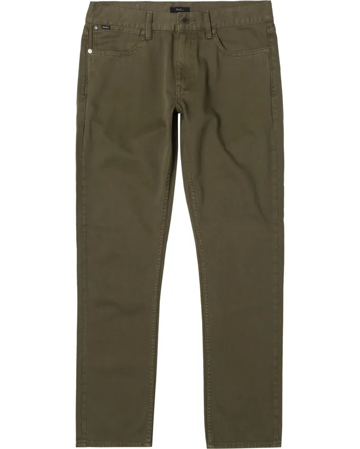 RVCA Mens Pants Daggers Slim Pigment Denim Tobacco Tob Casaul