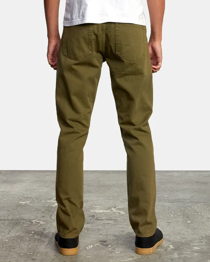 RVCA Mens Pants Daggers Slim Pigment Denim Tobacco Tob Casaul
